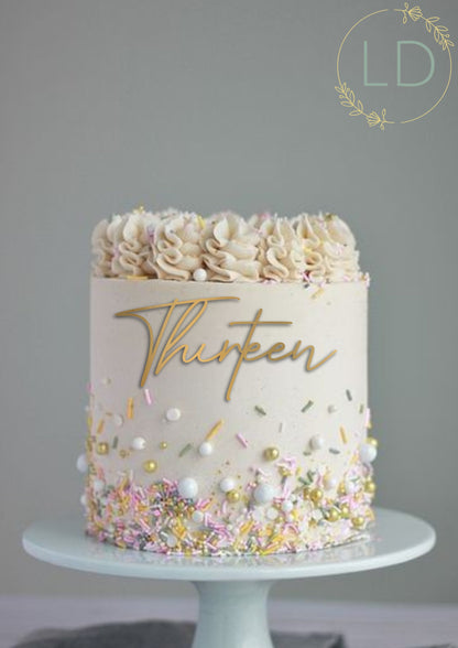 Acrylic 'Thirteen' Cake Topper or Charm. Various Fonts, Colours & Sizes