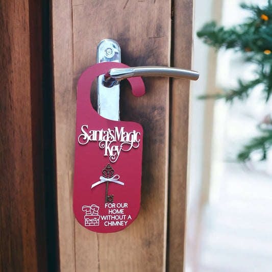 Santa's Magic Key | Door Hanger | Personalised Christmas Decoration Keepsake. Various colours & designs available.