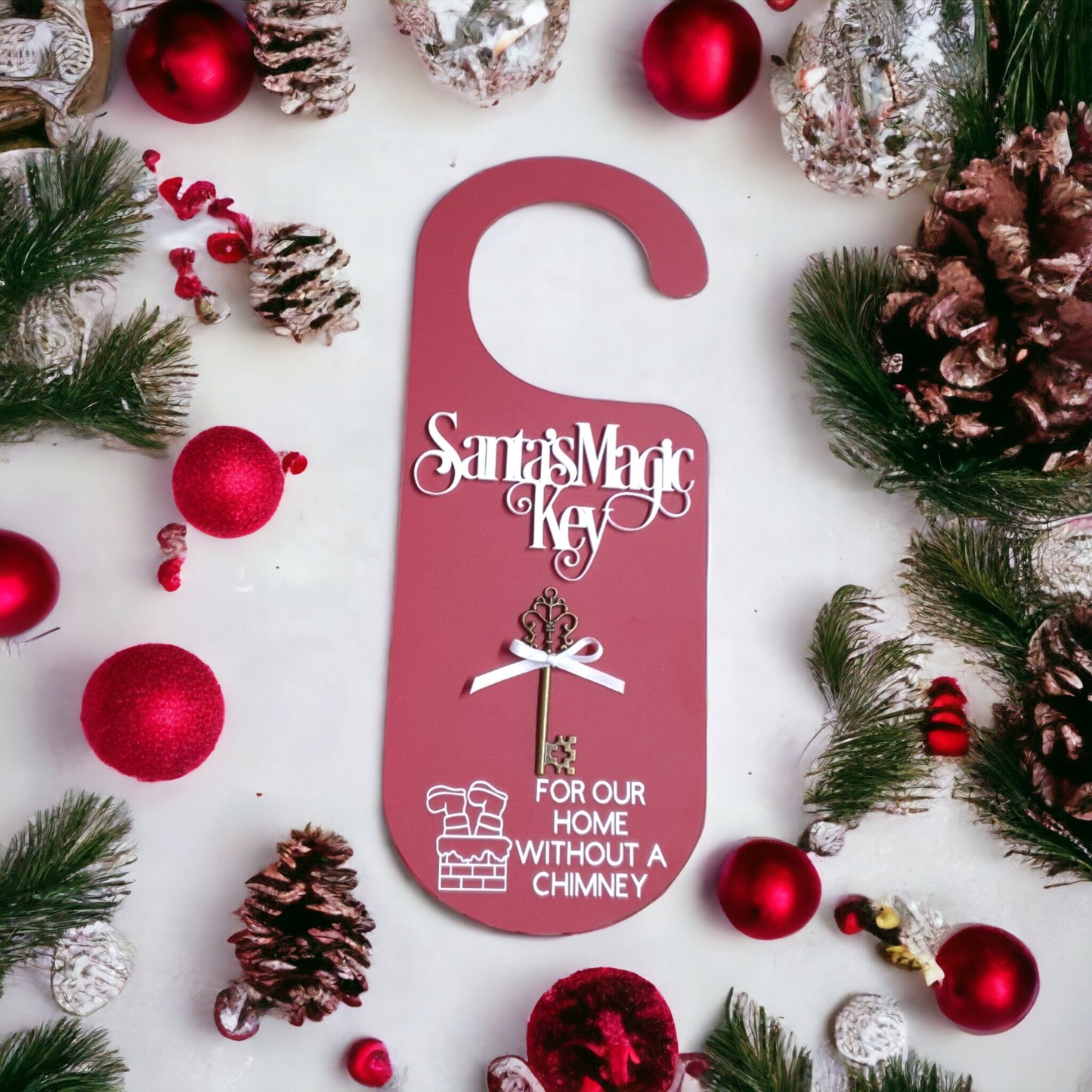 Santa's Magic Key | Door Hanger | Personalised Christmas Decoration Keepsake. Various colours & designs available.
