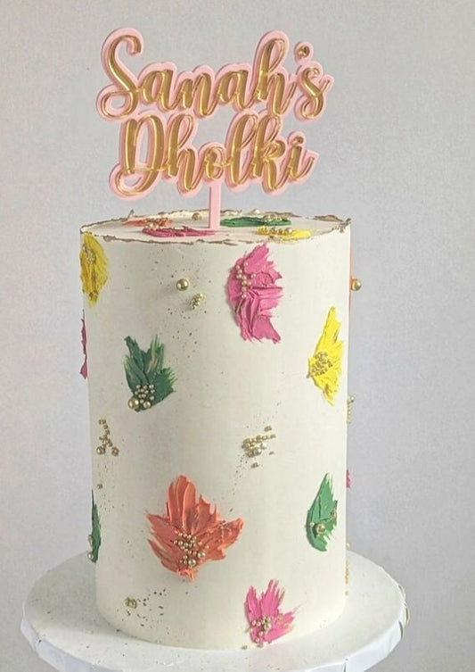 Double layer 'name's' Dholki  Topper. Various Size & Colour Options.