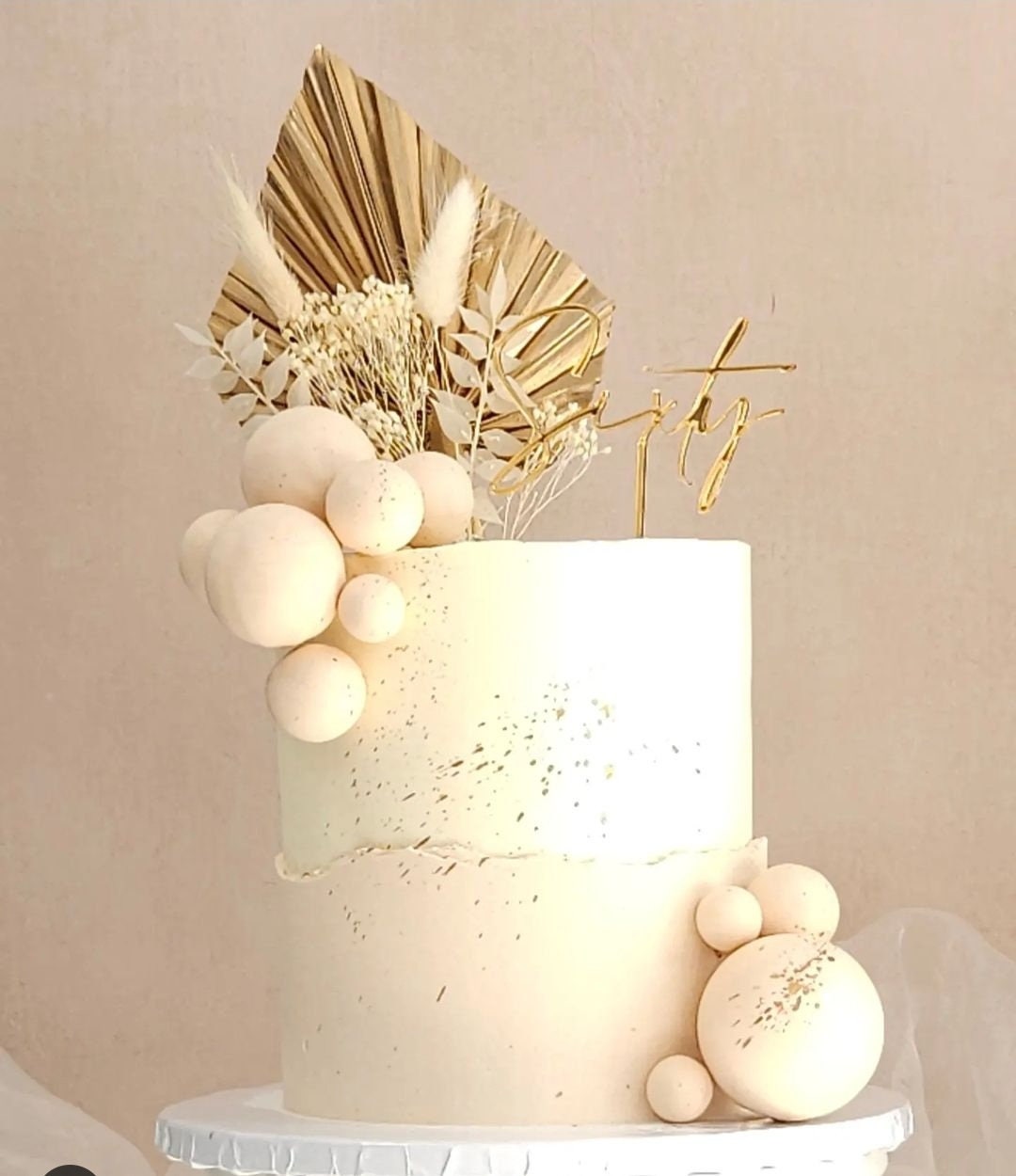 Acrylic 'Sixty' Cake Topper or Charm. Various Fonts, Colours & Sizes