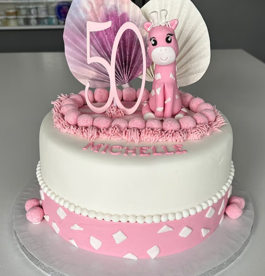 Acrylic Number Cake Charm or Topper. Various Colours & Sizes 1-100