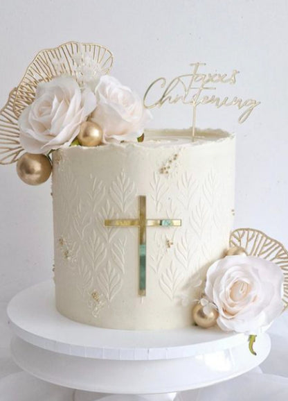 Acrylic 'name' Christening/Baptism Topper or Charm. Various Fonts, Colours & Sizes