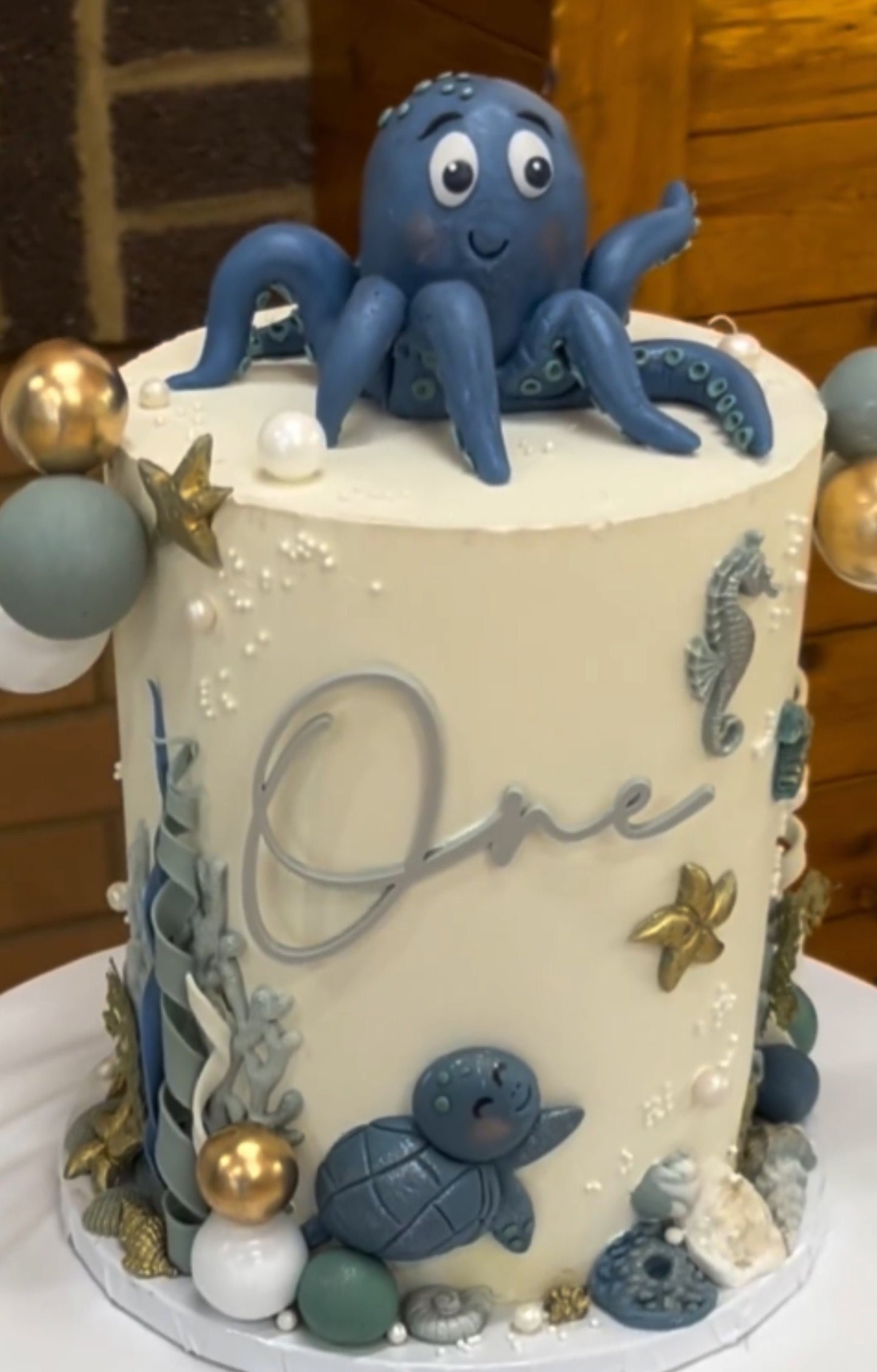 Acrylic 'One' Cake Topper or Charm. Various Fonts, Colours & Sizes