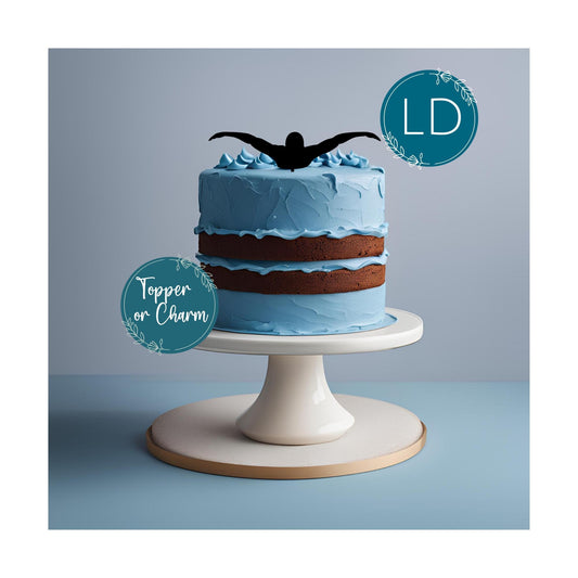 Acrylic Swimming/Swimmer Cake Charm or Topper. Various Colours Options & Sizes