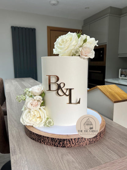 Acrylic Initials Cake Topper or Charm. Various Fonts, Colours & Sizes