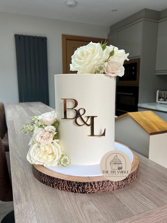Acrylic Initials Cake Topper or Charm. Various Fonts, Colours & Sizes