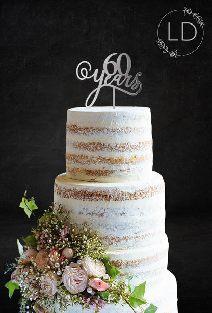 Acrylic 'Age' years Cake Topper or Charm. Various fonts, Colours & Sizes