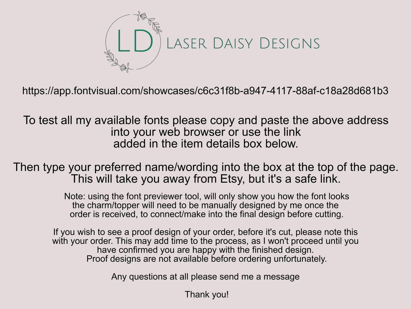 Acrylic 'Any Name' Cake Topper or Charm. Various Fonts, Colours & Sizes