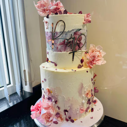 Acrylic Initials Cake Topper or Charm. Various Fonts, Colours & Sizes