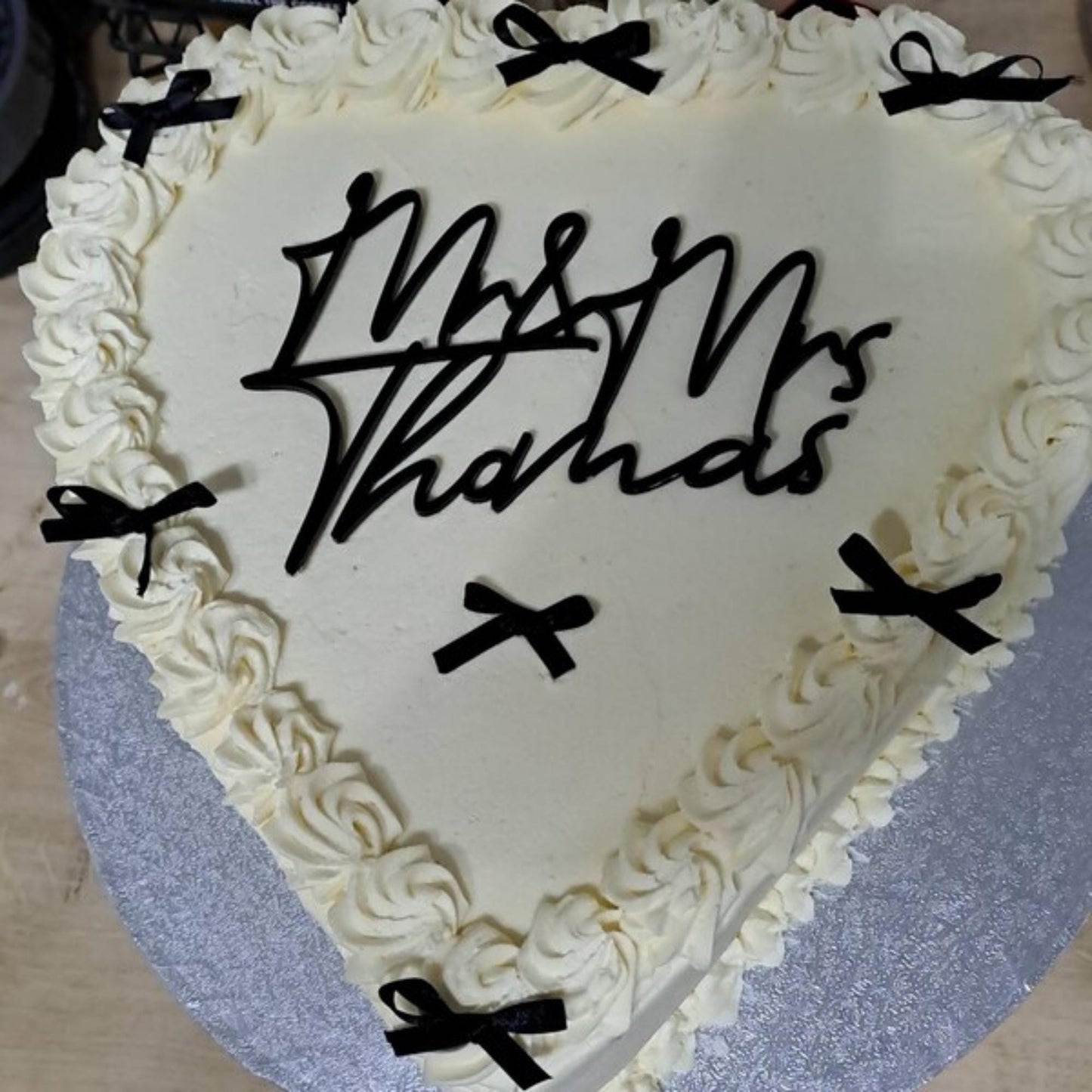 Acrylic Mr/Mr/Mrs/Mrs 'Name' Cake Topper or Charm. Various Fonts, Colours & Sizes
