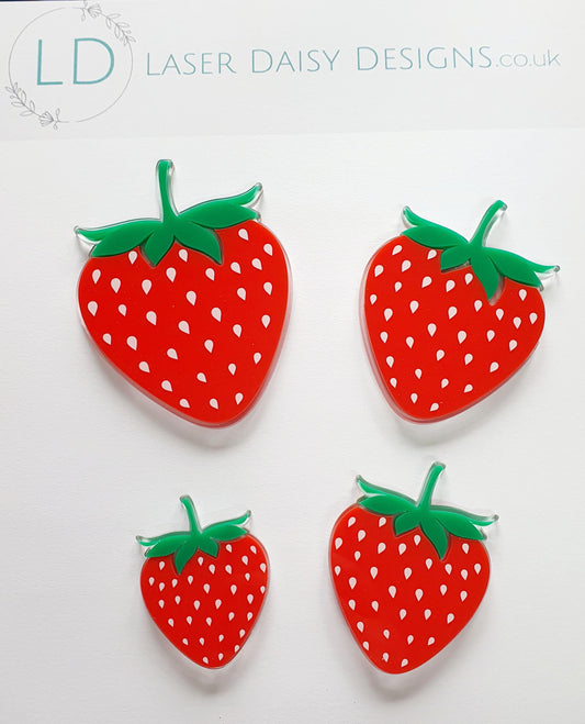 Acrylic Double layer Strawberry Cake Charms. Various Sizes