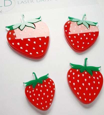 Acrylic Double layer Strawberry Cake Charms. Various Sizes