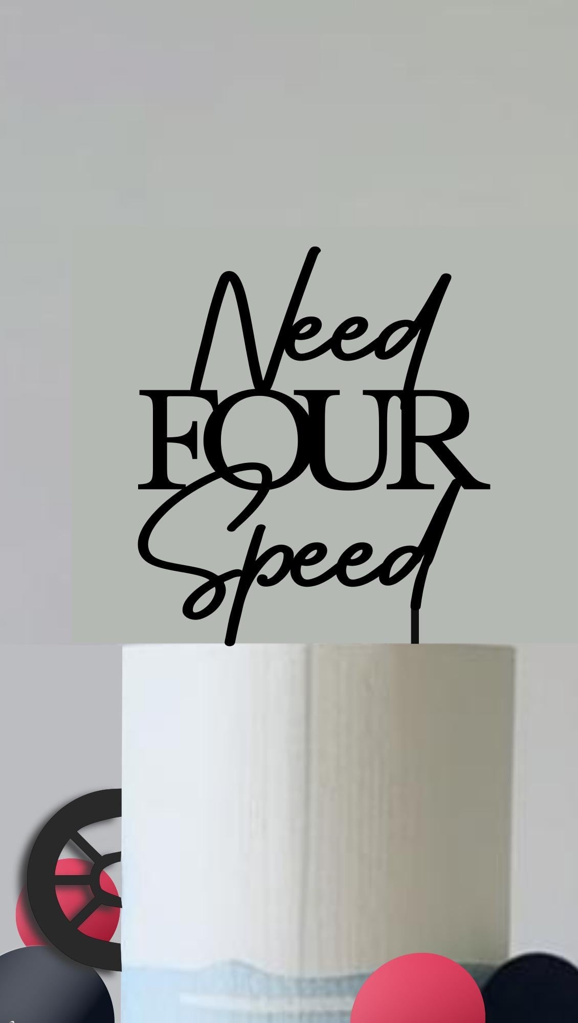 Need FOUR speed, Racing Car theme cake topper/charm set. Personalised Birthday Celebration Cake Decor