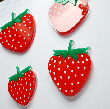 Acrylic Double layer Strawberry Cake Charms. Various Sizes