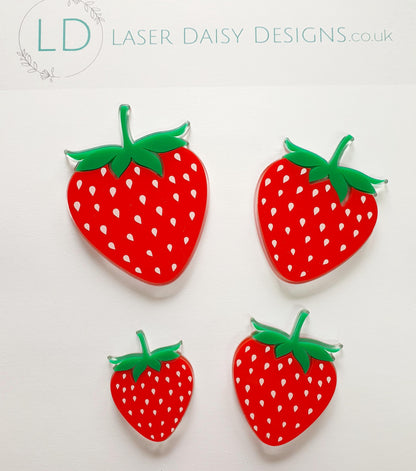 Acrylic Double layer Strawberry Cake Charms. Various Sizes