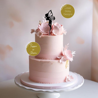 Acrylic Fairy Cake Topper or Charm. Various Colours & Sizes
