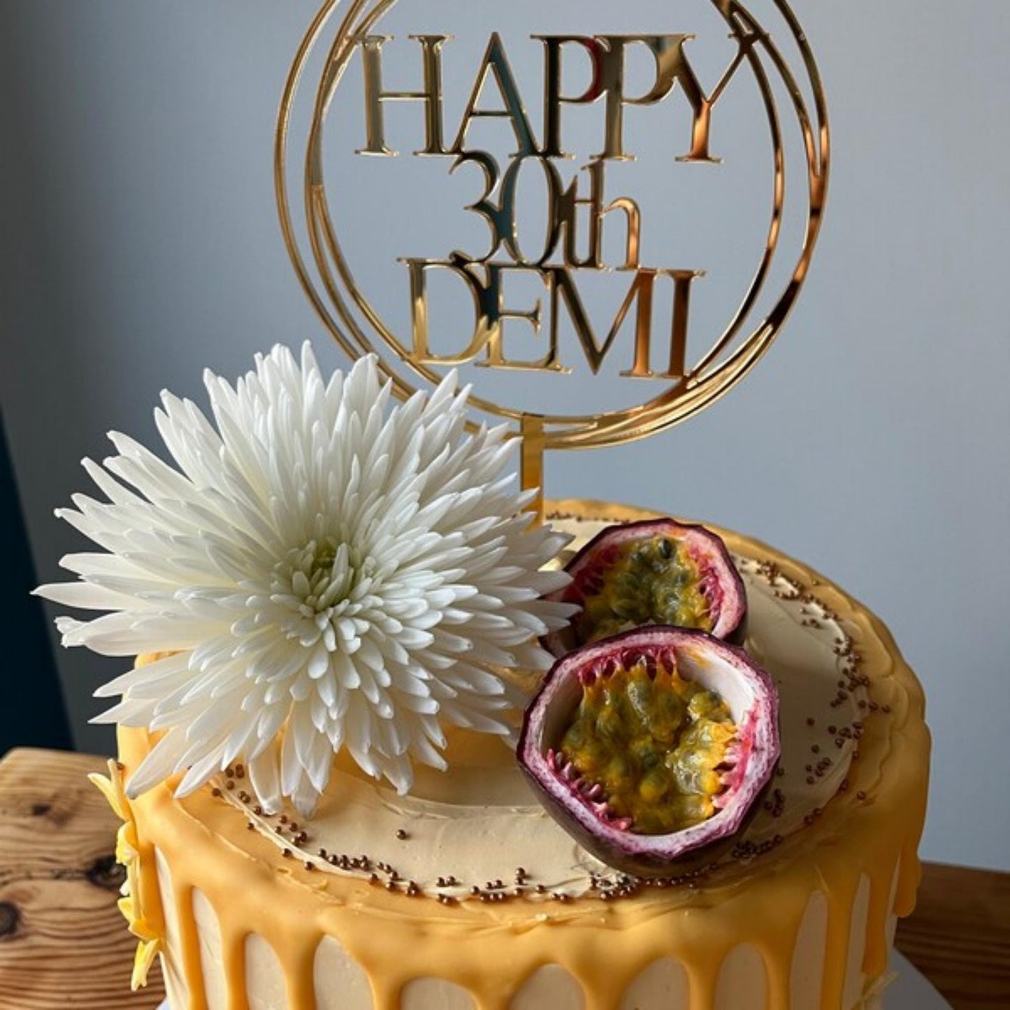 Acrylic Circle Design Birthday Age Topper. Various Colours & Sizes