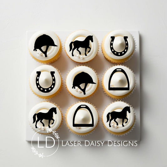 Horse Riding Theme Cupcake/Cake Charm Set. Non edible