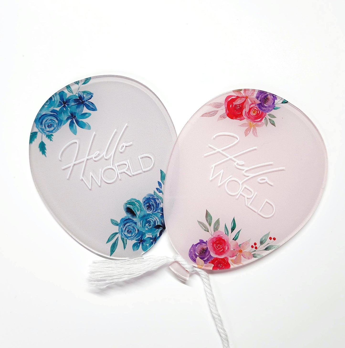 Acrylic New Baby Name Balloon, Hello World Photo Prop