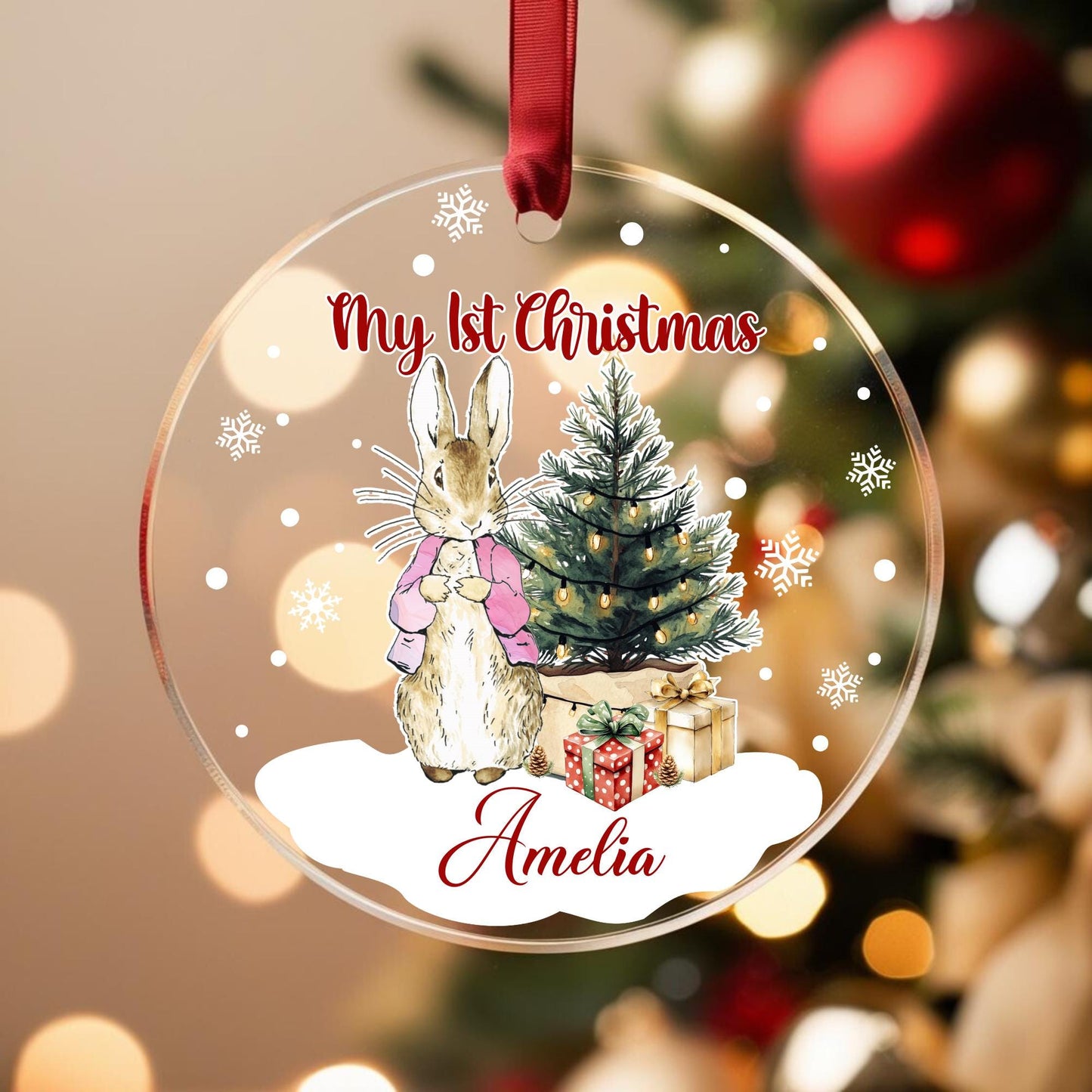 Babies 1st Christmas. Personalised Printed Christmas Bauble