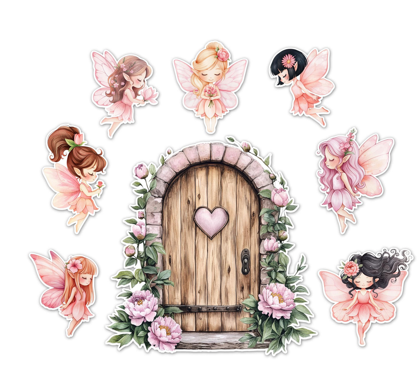 Flower Fairy Cake Charms: UV Printed Acrylic Toppers, Reusable Keepsakes