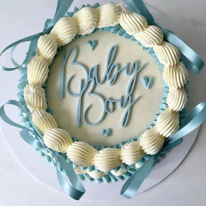 Acrylic Baby Boy/Girl Cake Topper or Charm. Various Fonts, Colours & Sizes