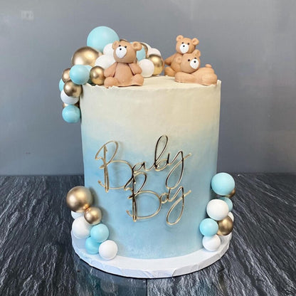 Acrylic Baby Boy/Girl Cake Topper or Charm. Various Fonts, Colours & Sizes