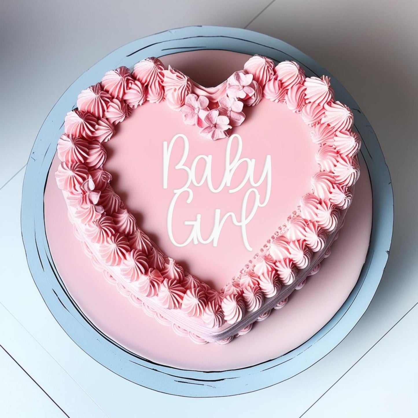 Acrylic Baby Boy/Girl Cake Topper or Charm. Various Fonts, Colours & Sizes