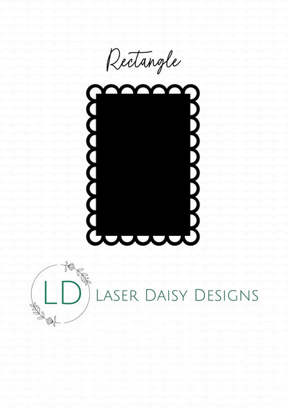 3mm Frosted Clear Cast Acrylic Scalloped Shapes with lace border. Blanks