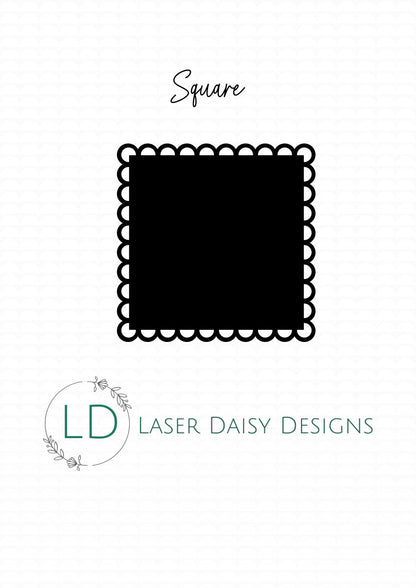 3mm Mirror Colour Acrylic Scalloped Shapes with lace border. Blanks