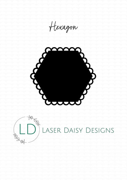 3mm Frosted Clear Cast Acrylic Scalloped Shapes with lace border. Blanks