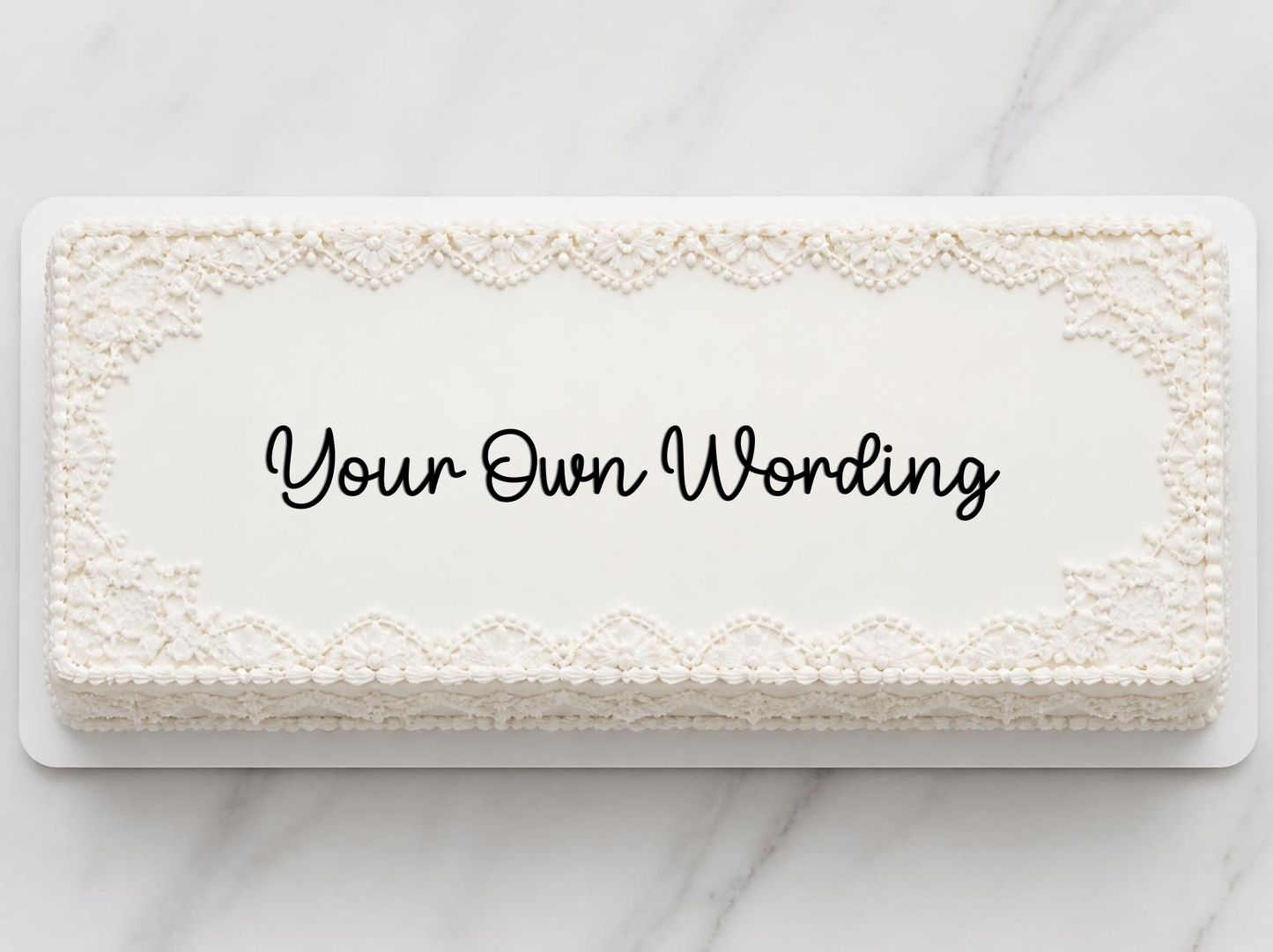 Acrylic 'own wording' Cake Charm. Various Fonts, Colours & Sizes