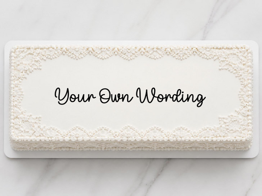 Acrylic 'own wording' Cake Charm. Various Fonts, Colours & Sizes
