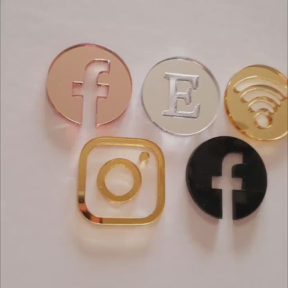 Social Media Symbols Icons/Logo's. Various Colours & Sizes. 3mm Depth Acrylic