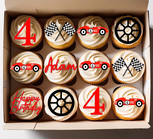 Racing Car Themee CupCake/Cake Charm Set
