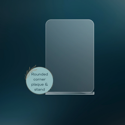 Blank A4 plaque/sheet with stand. Various colours & Shape options.
